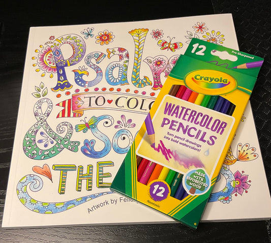 PSALMS COLORING BOOK & WATERCOLOR PENCILS