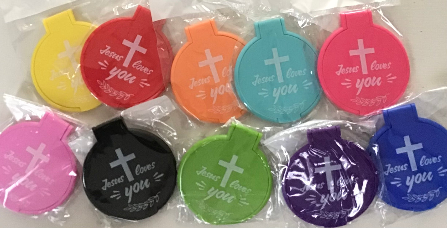 “JESUS LOVES YOU” COMPACT MIRROR