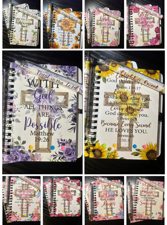 SPIRAL BIBLE VERSE NOTEBOOK & MATCHING PEN